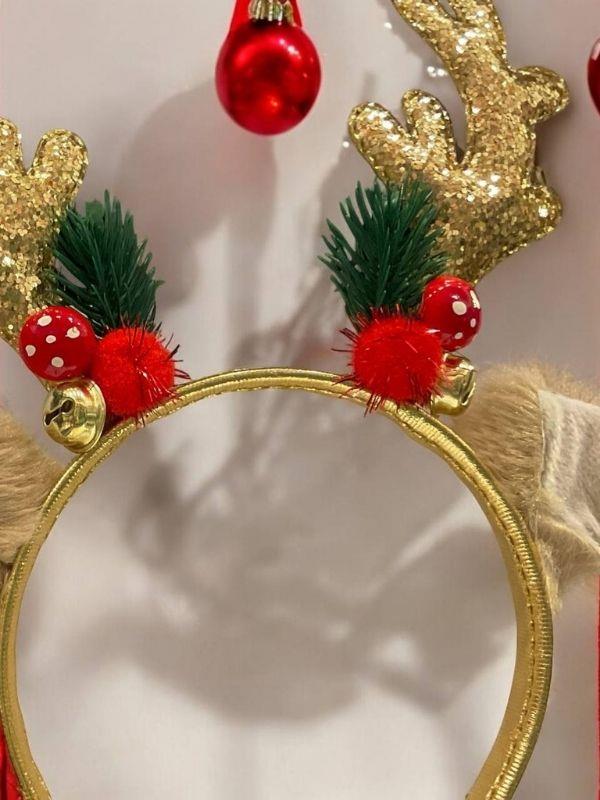 Kız Çocuk Üzeri Zilli Noel Süslemeli Yılbaşı Temalı Taç