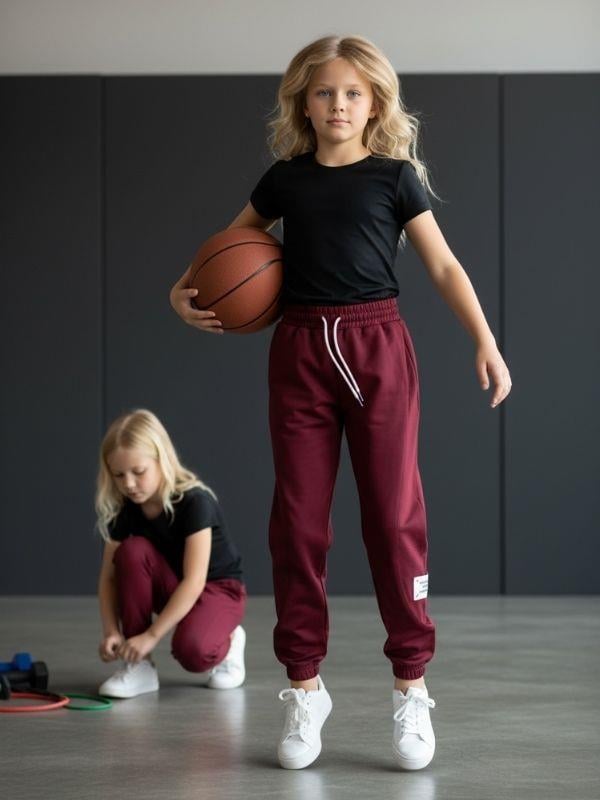 Kız Çocuk Yanları Kaşkorse Şalvar Kesim Tasarım Eşofman Altı