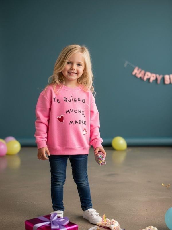 Kız Çocuk Yazılı Neon Renk İnce Sweatshirt