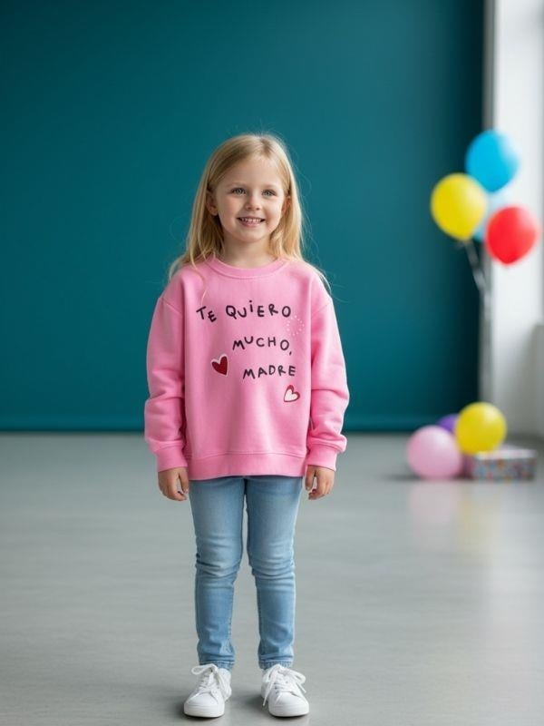 Kız Çocuk Yazılı Neon Renk İnce Sweatshirt