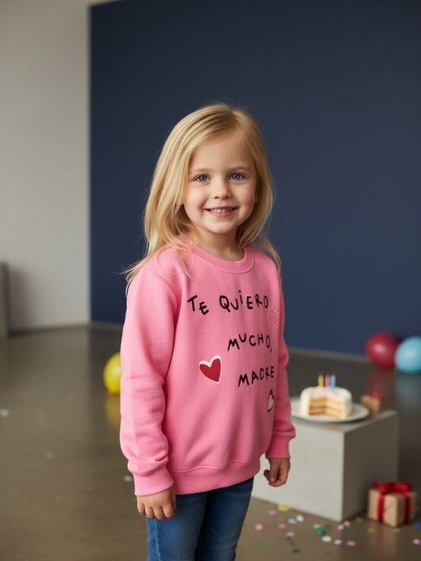 Kız Çocuk Yazılı Neon Renk İnce Sweatshirt