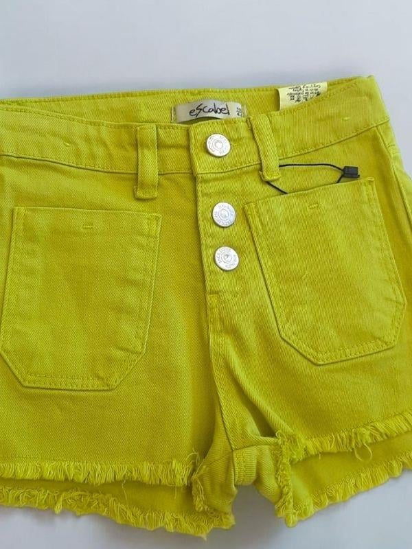 Kız Çocuk Yüksek Bel Dört Düğmeli Önden Cepli Şort