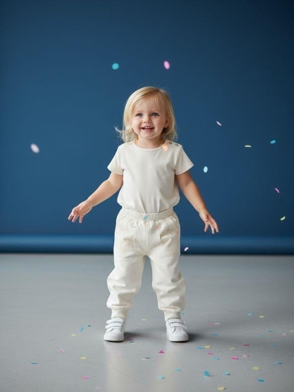 Kız Çocuk Yumuşak Dokulu Fiyonk Detaylı Yüksek Bel Pantolon