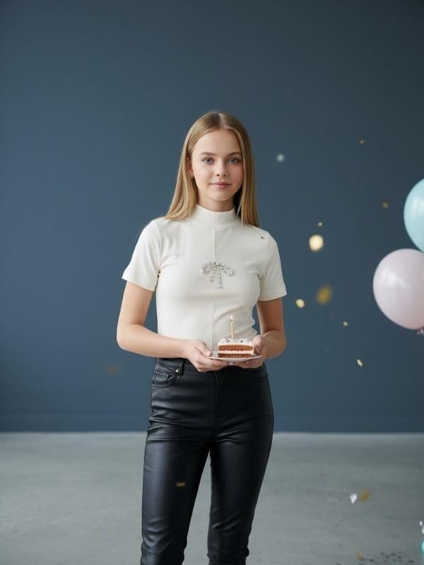 Kız Çocuk Yumuşak Dokulu Yarım Balıkçı Yaka İğneli Tasarım Yarım Kollu Bluz