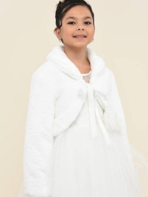 Kız Çocuk Yumuşak Peluş Dokulu Şık Kürk Bolero