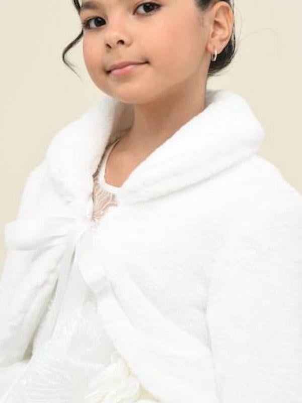 Kız Çocuk Yumuşak Peluş Dokulu Şık Kürk Bolero