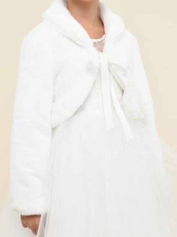 Kız Çocuk Yumuşak Peluş Dokulu Şık Kürk Bolero