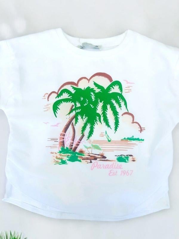 Kız Çocuk Yüzde Yüz Pamuklu Ön Yüzü Şifon Baskılı Şık Bluz