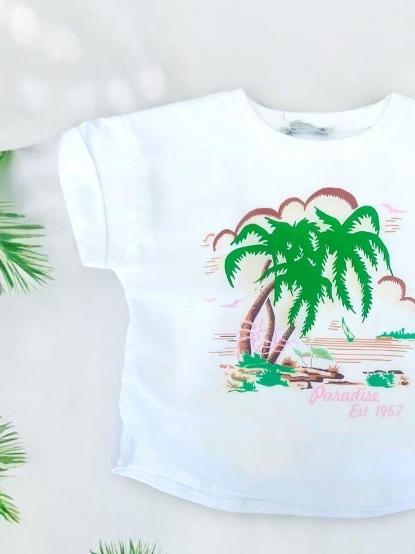 Kız Çocuk Yüzde Yüz Pamuklu Ön Yüzü Şifon Baskılı Şık Bluz