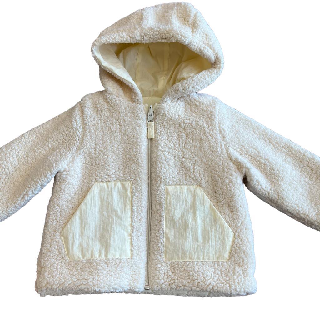 Kız / Erkek Bebek Peluş Fermuarlı Kapüşonlu Mont