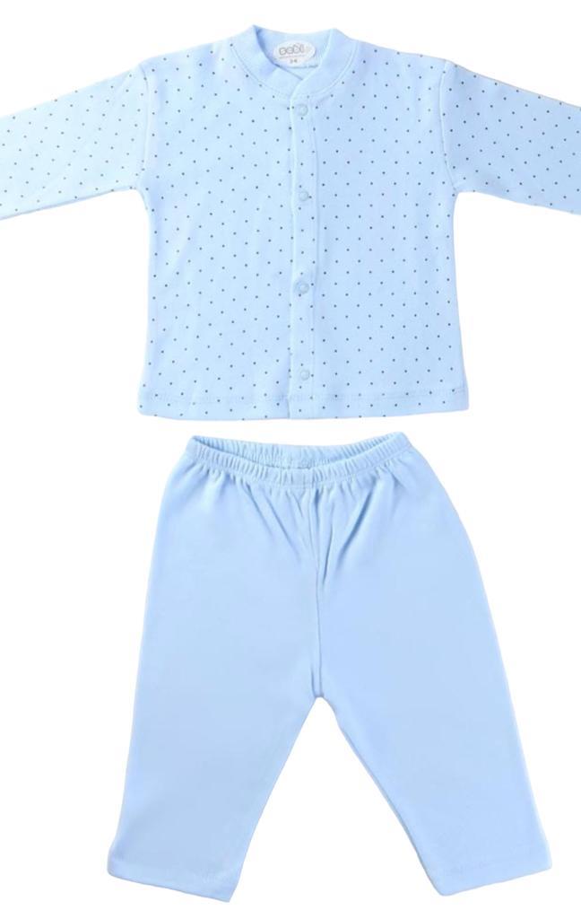 Kız / Erkek Bebek Puantiyeli Pamuklu Pijama Takım