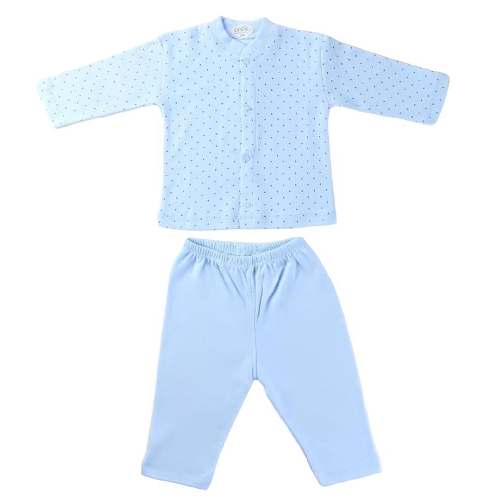 Kız / Erkek Bebek Puantiyeli Pamuklu Pijama Takım