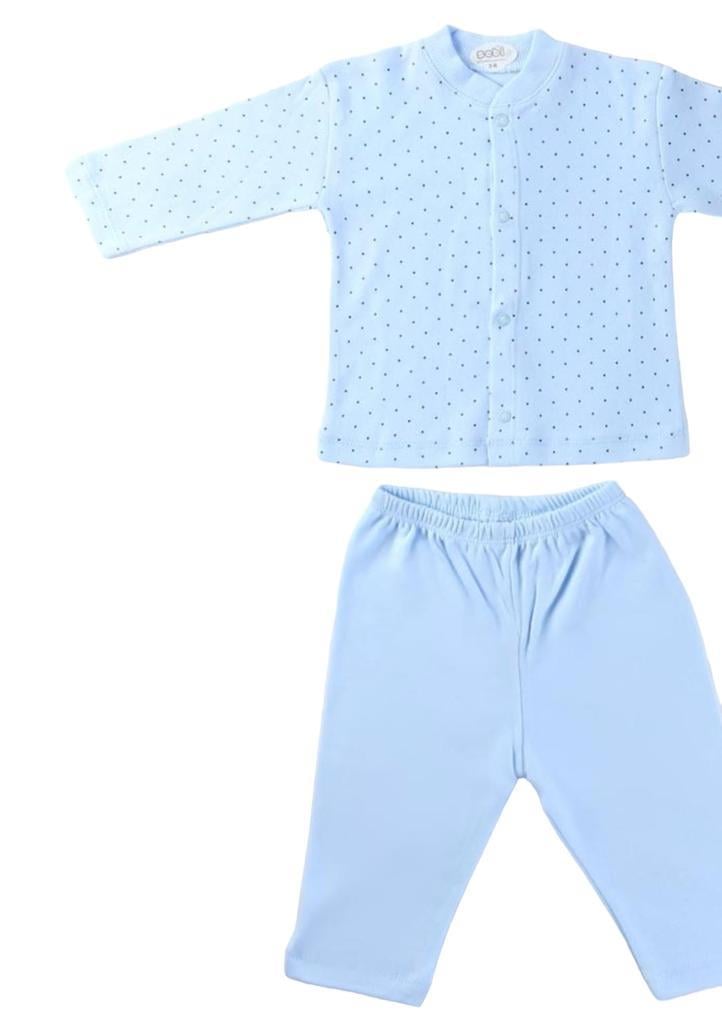 Kız / Erkek Bebek Puantiyeli Pamuklu Pijama Takım