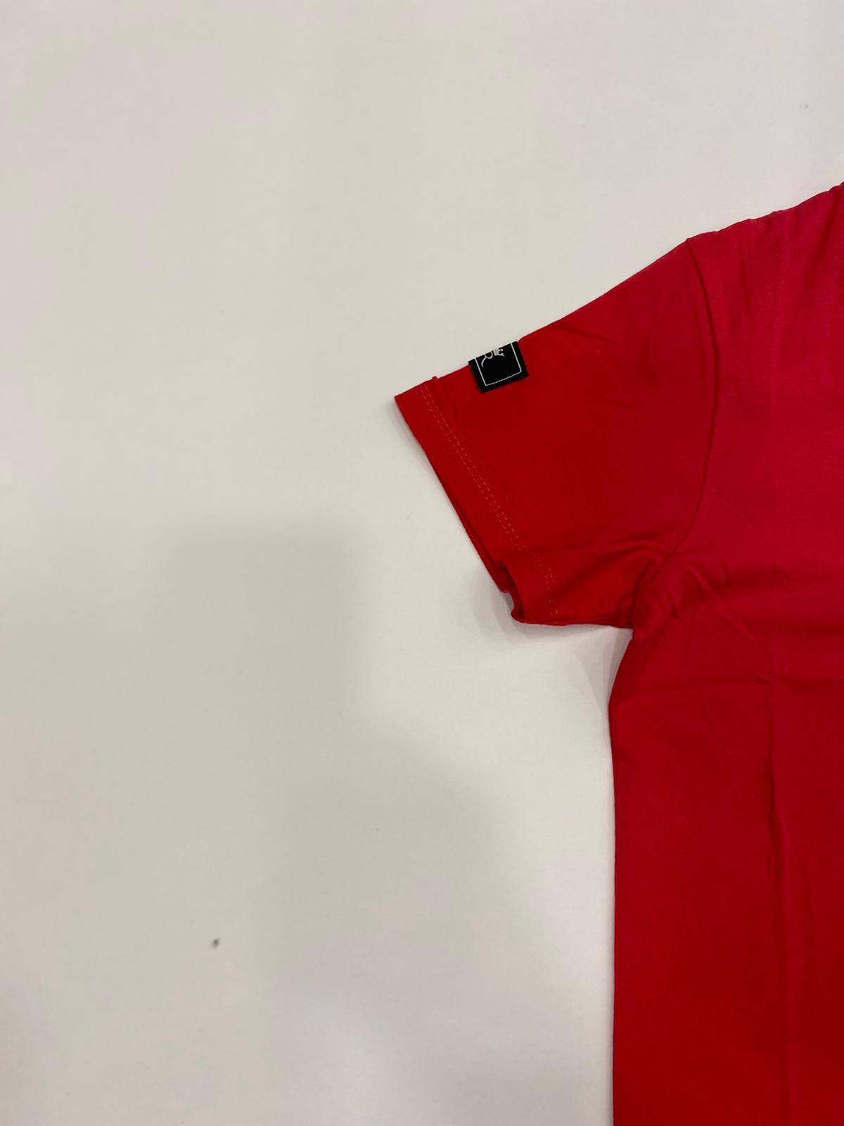 Unısex Çocuk Pamuklu Düğmeli Üç Düğmeli Tshirt