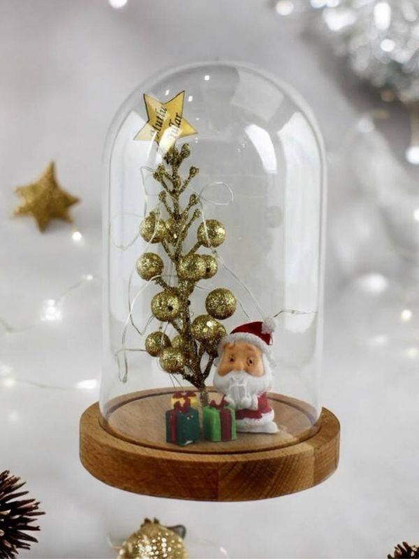 Yılbaşı Kardan Adam Ahşap Fanus