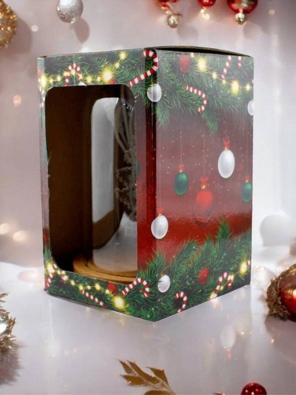 Yılbaşı Kardan Adam Çam Ağacı Ahşap Fanus