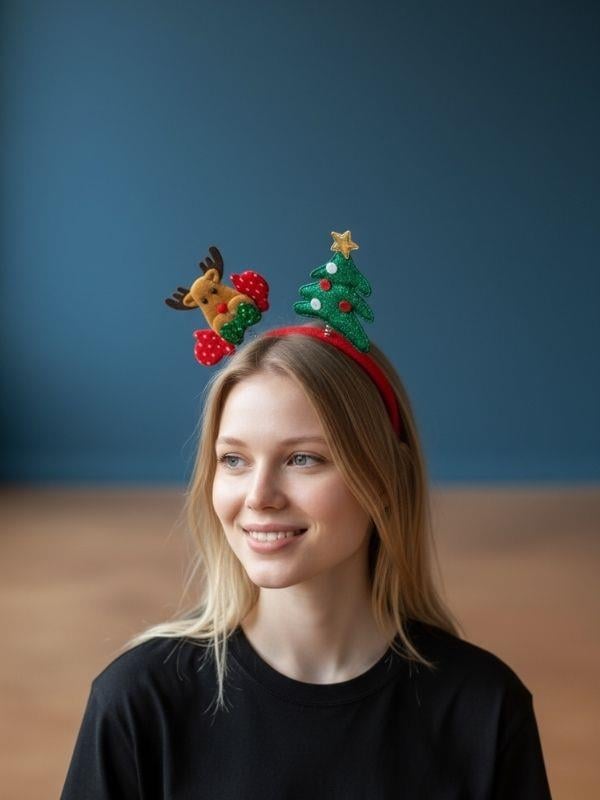 Yılbaşı Temalı Geyikli Taç