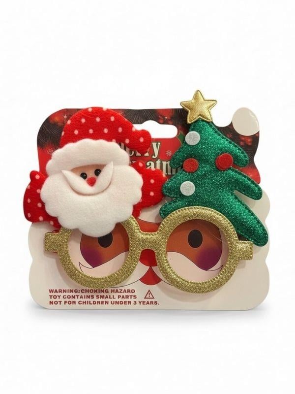 Yılbaşı Temalı Noel Baba ve Çam Ağaçlı Gözlük