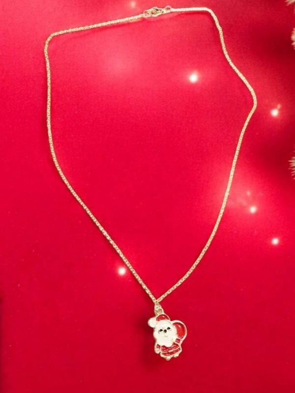 Yılbaşı Temalı Tasarım Noel Baba Charmlı Kutulu Kolye