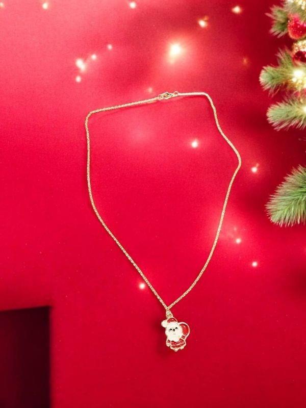 Yılbaşı Temalı Tasarım Noel Baba Charmlı Kutulu Kolye