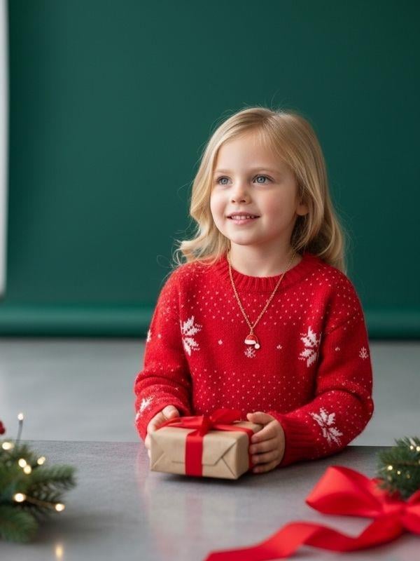 Yılbaşı Temalı Yılbaşı Şapkalı Charmlı Kutulu Kolye