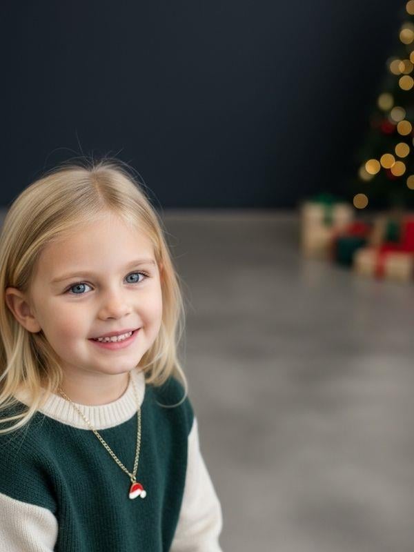 Yılbaşı Temalı Yılbaşı Şapkalı Charmlı Kutulu Kolye