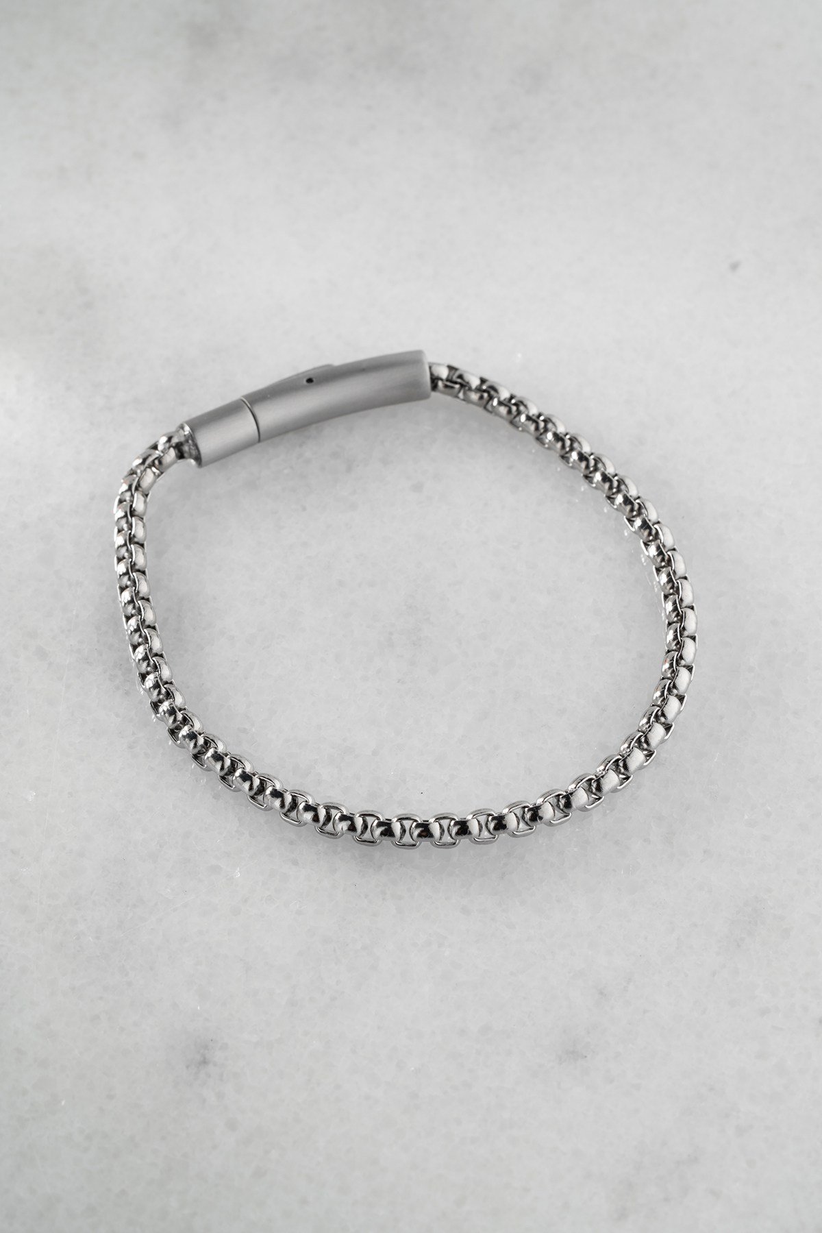 3,50 mm Arnavut Zincir Model Çelik Kilit Erkek Çelik Bileklik
