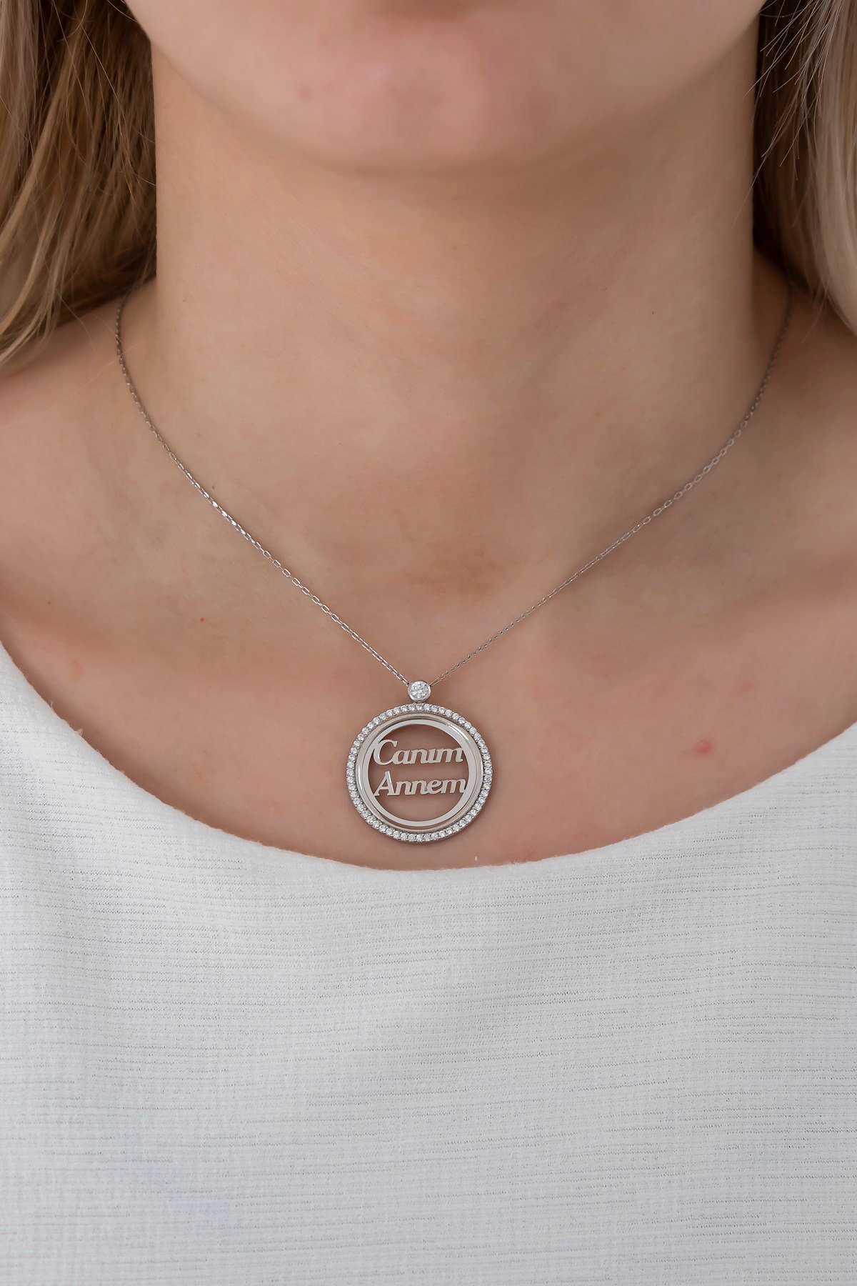 925 Ayar Canım Annem Kolye Kadın Gümüş Kolye