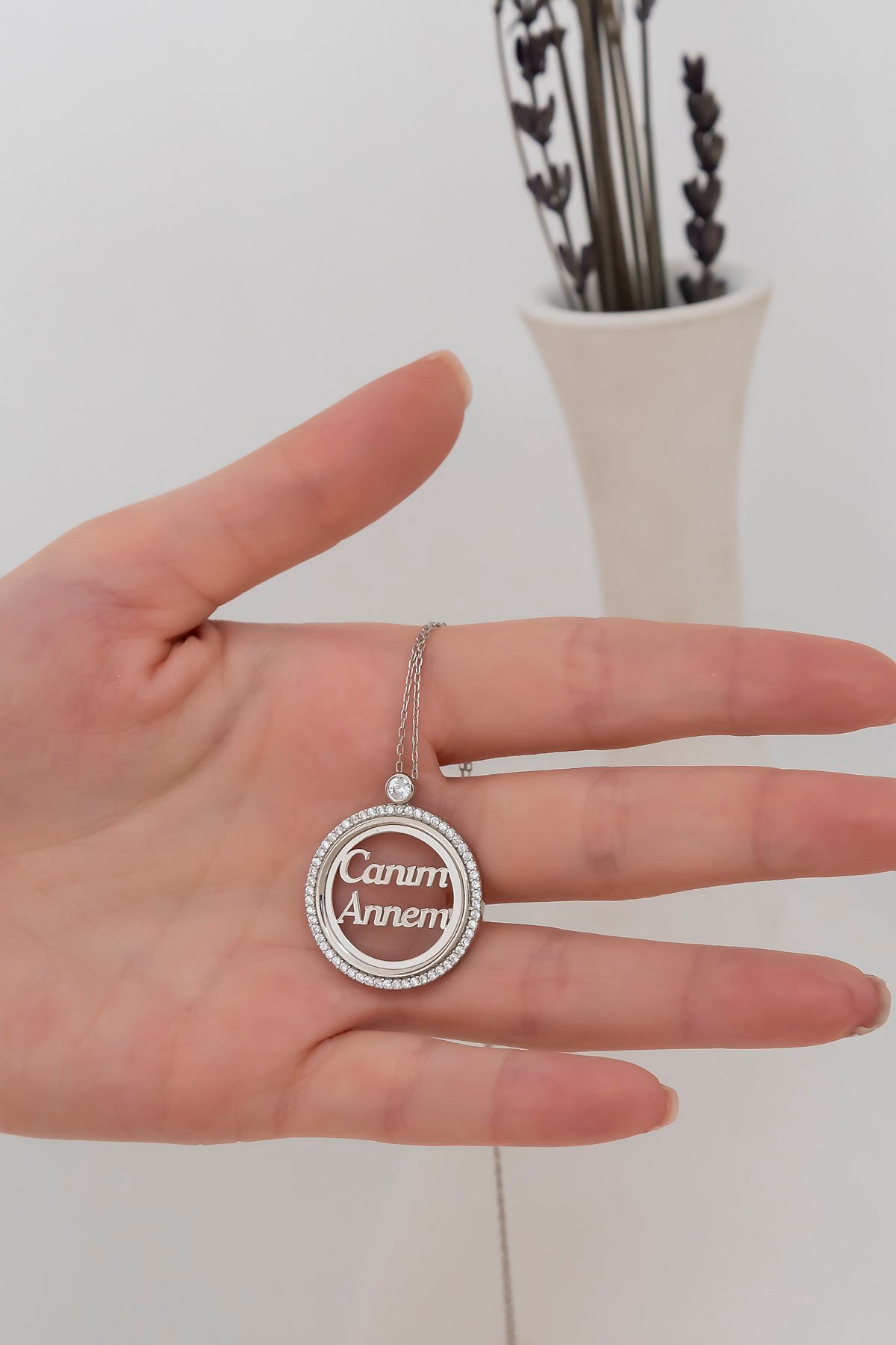 925 Ayar Canım Annem Kolye Kadın Gümüş Kolye