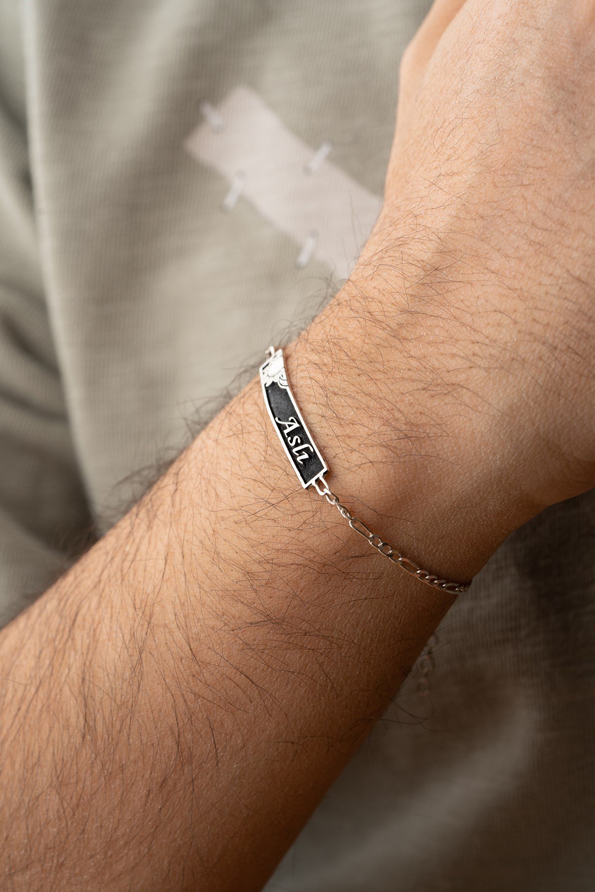 925 Ayar Gümüş Ay ve Güneş Uyumu Çift Sevgili İsimli Bileklik (2 Adet)