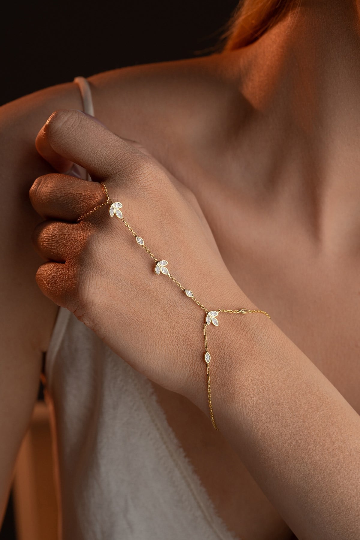 925 Ayar Gümüş Gold Kaplama 3'Lü Lotus Çiçeği Model Şahmeran Bileklik 