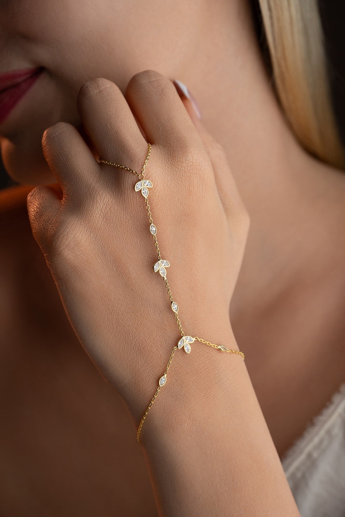 925 Ayar Gümüş Gold Kaplama 3'Lü Lotus Çiçeği Model Şahmeran Bileklik 