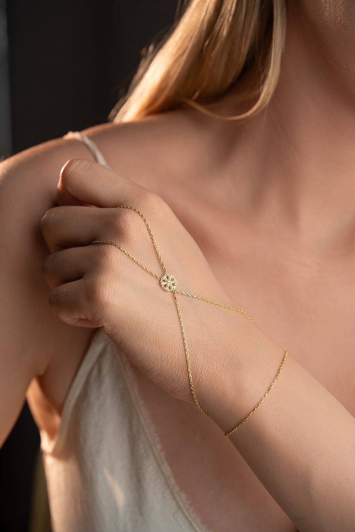 925 Ayar Gümüş Gold Kaplama Kartanesi Model Şahmeran Bileklik 