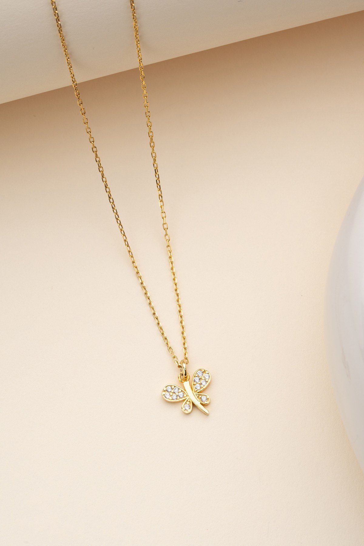 925 Ayar Gümüş Gold Kaplama Minik Yusufçuk Kolye