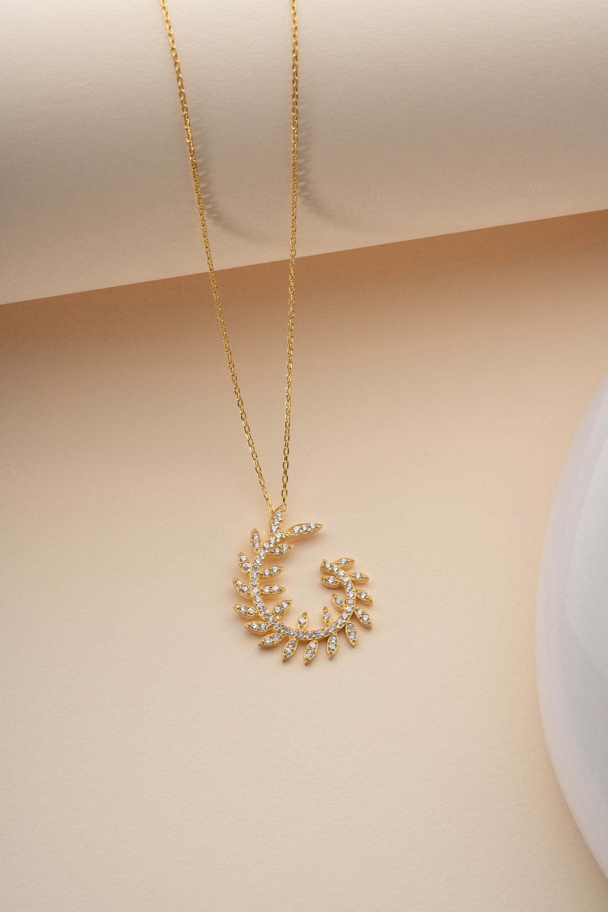 925 Ayar Gümüş Gold Kaplama Sarmaşık Model Kolye
