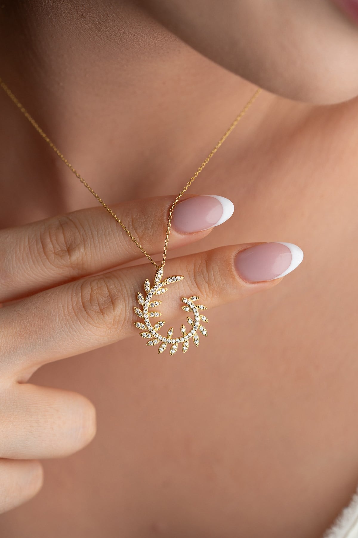 925 Ayar Gümüş Gold Kaplama Sarmaşık Model Kolye