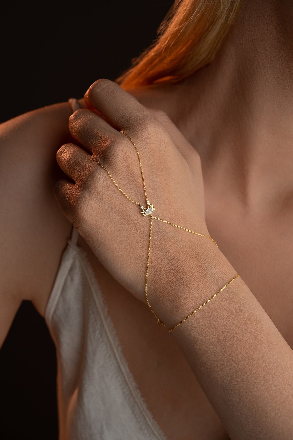 925 Ayar Gümüş Gold Kaplama Yengeç Model Şahmeran Bileklik 