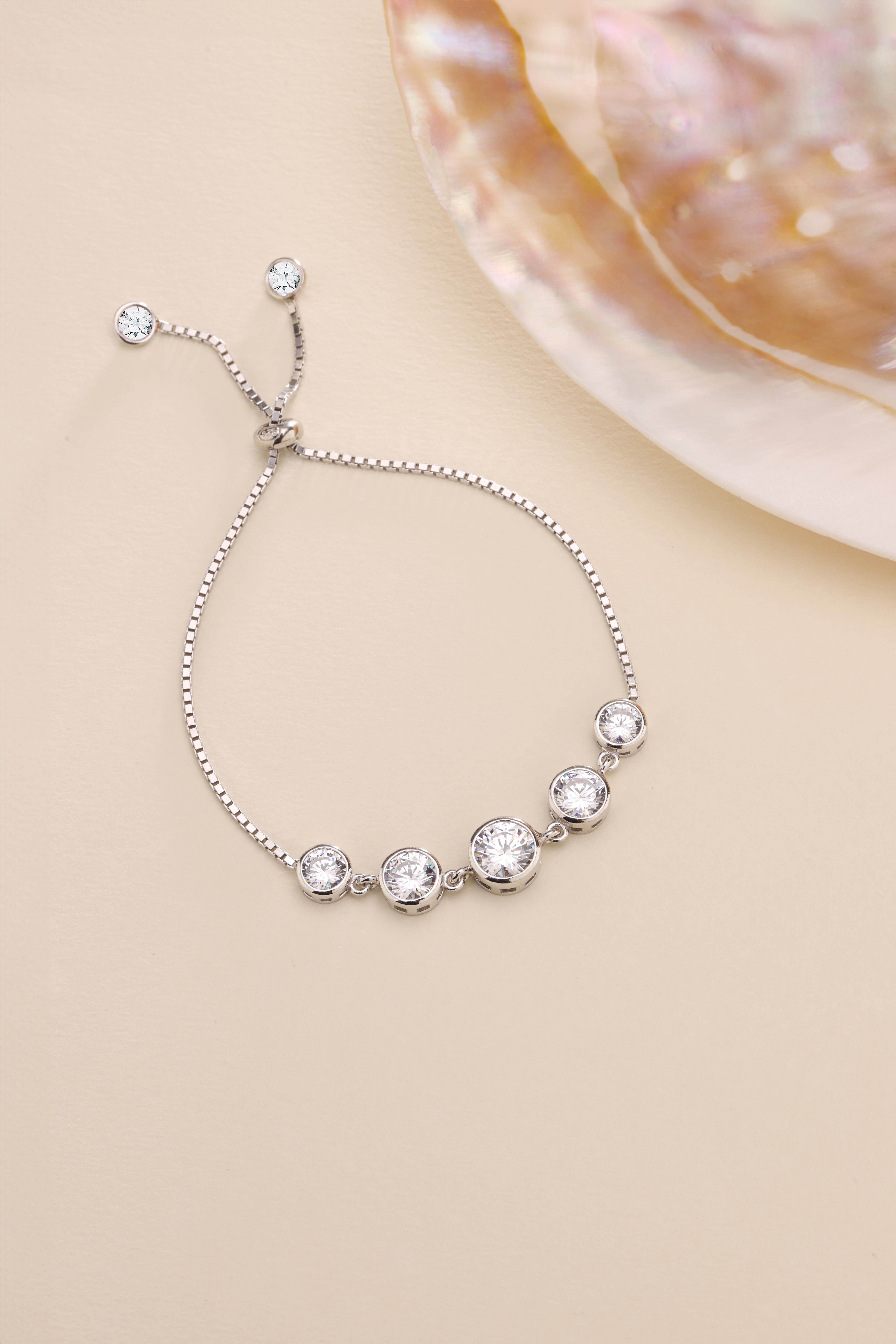 925 Ayar Gümüş Rodyum Kaplama Ayarlanabilir Asansörlü Beştaş Model Bileklik 