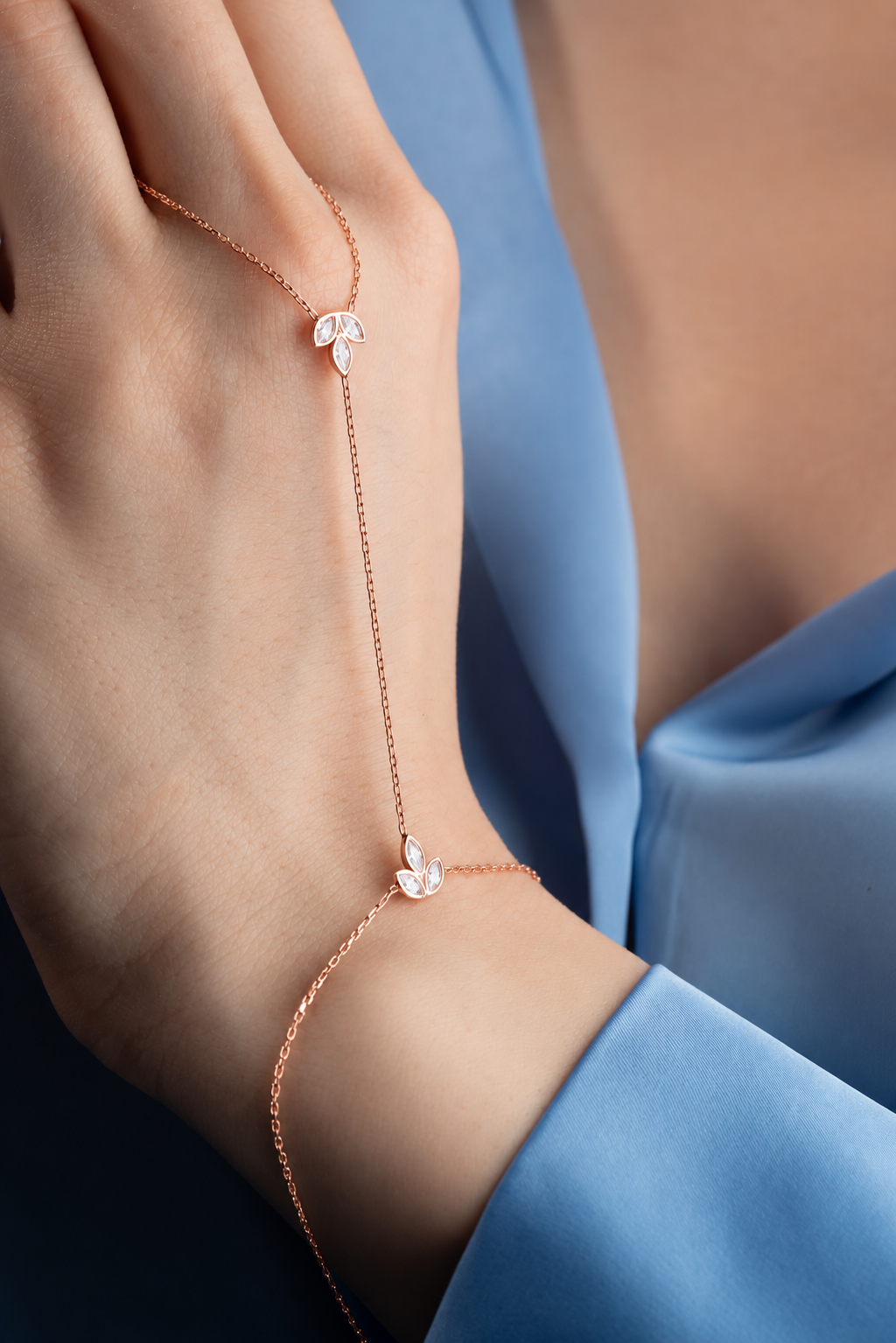 925 Ayar Gümüş Rose Kaplama Lotus Çiçeği Şahmeran Bileklik 