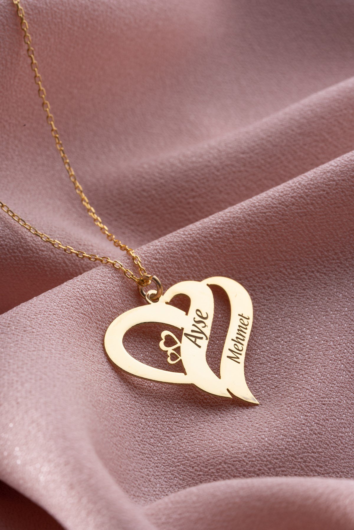 925 Ayar Kişiye Özel İsimli Kalp Kolye