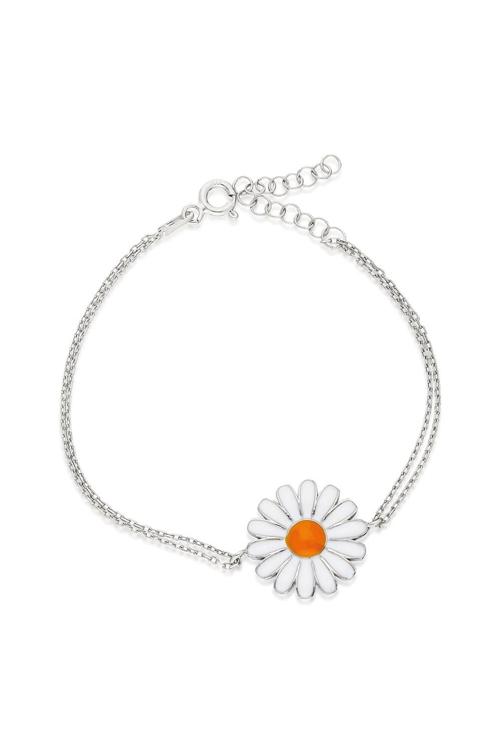 925 Ayar Papatya Bileklik Kadın Gümüş Bileklik 