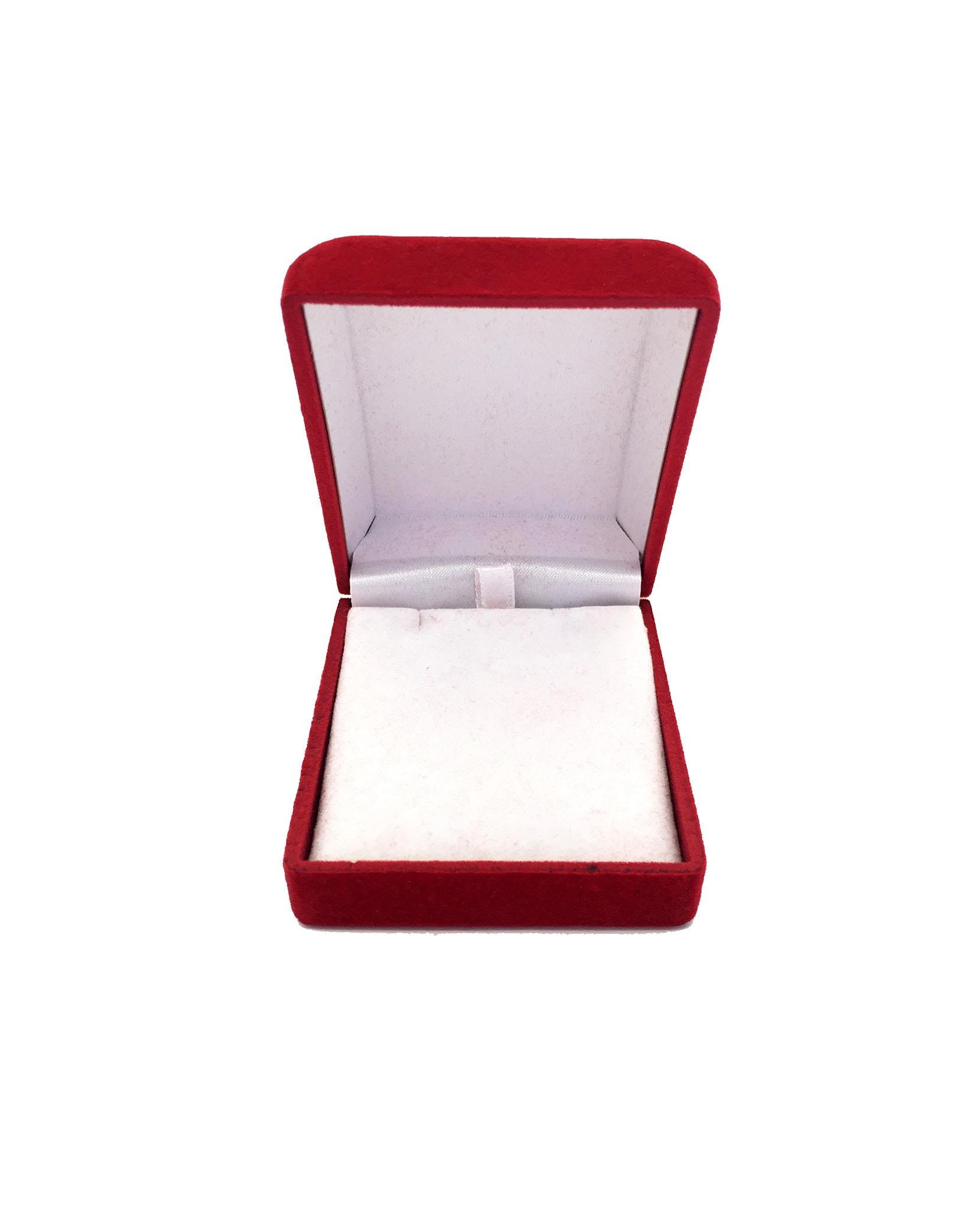 Kırmızı Renk Kadife Kolye Kutusu Şık Hediye Kutusu