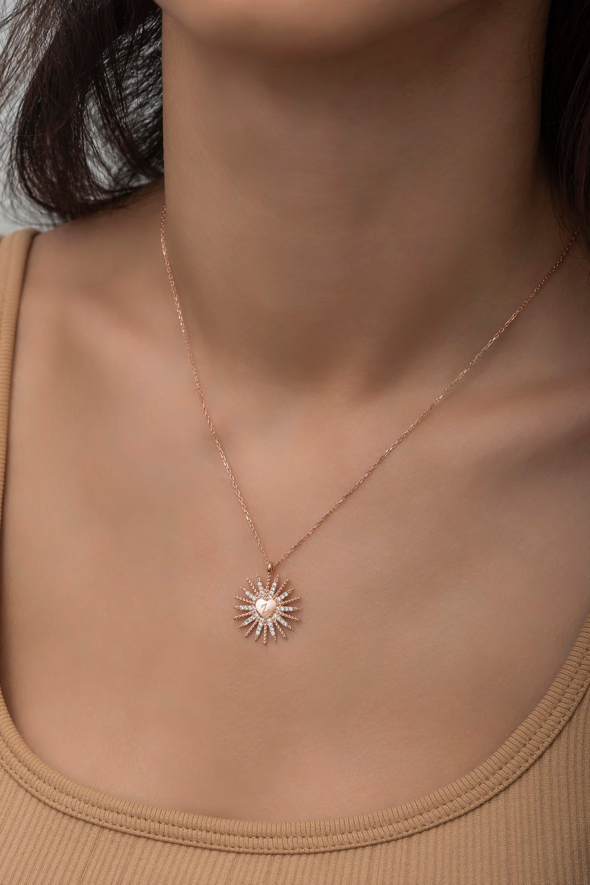 Kişiye Özel 925 Ayar Gümüş Kalpli Kuzey Yıldızı Kolye