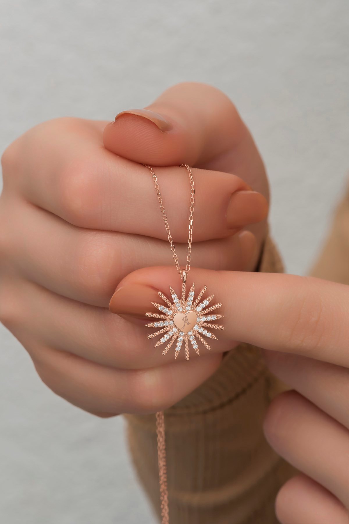 Kişiye Özel 925 Ayar Gümüş Kalpli Kuzey Yıldızı Kolye