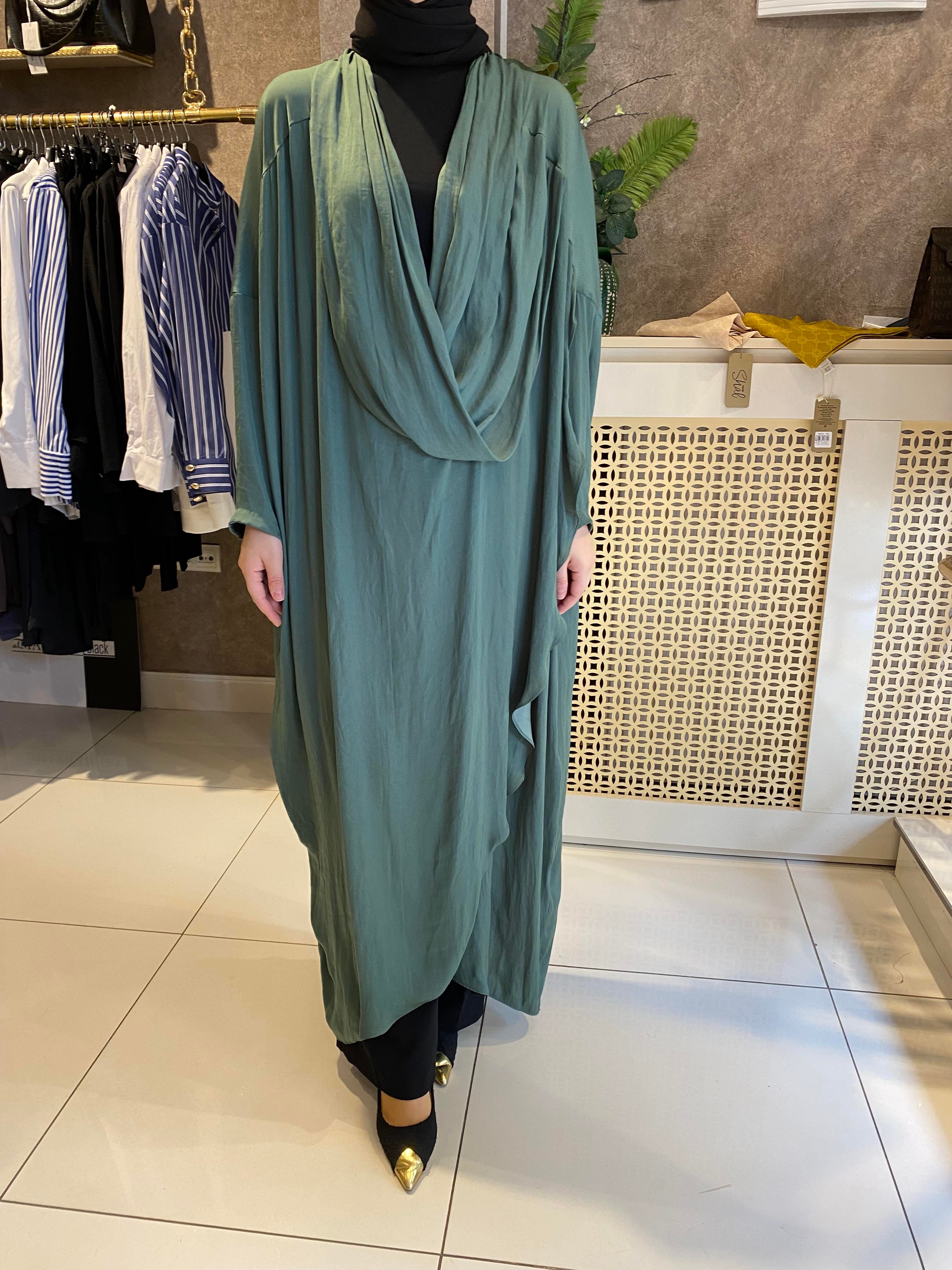 Ceremony Vual ipek tunik yeşil 
