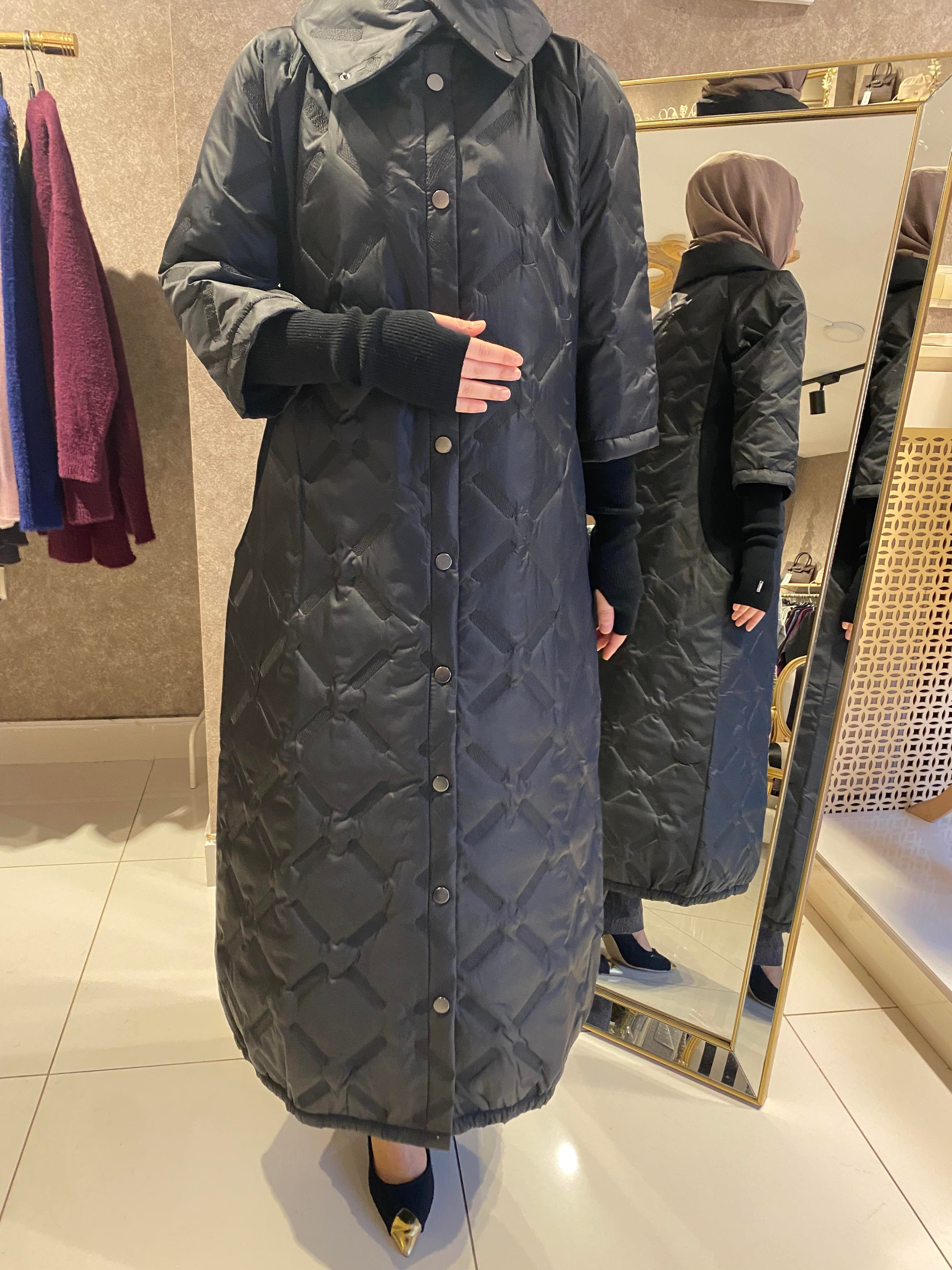 İnvee kapitone mont siyah