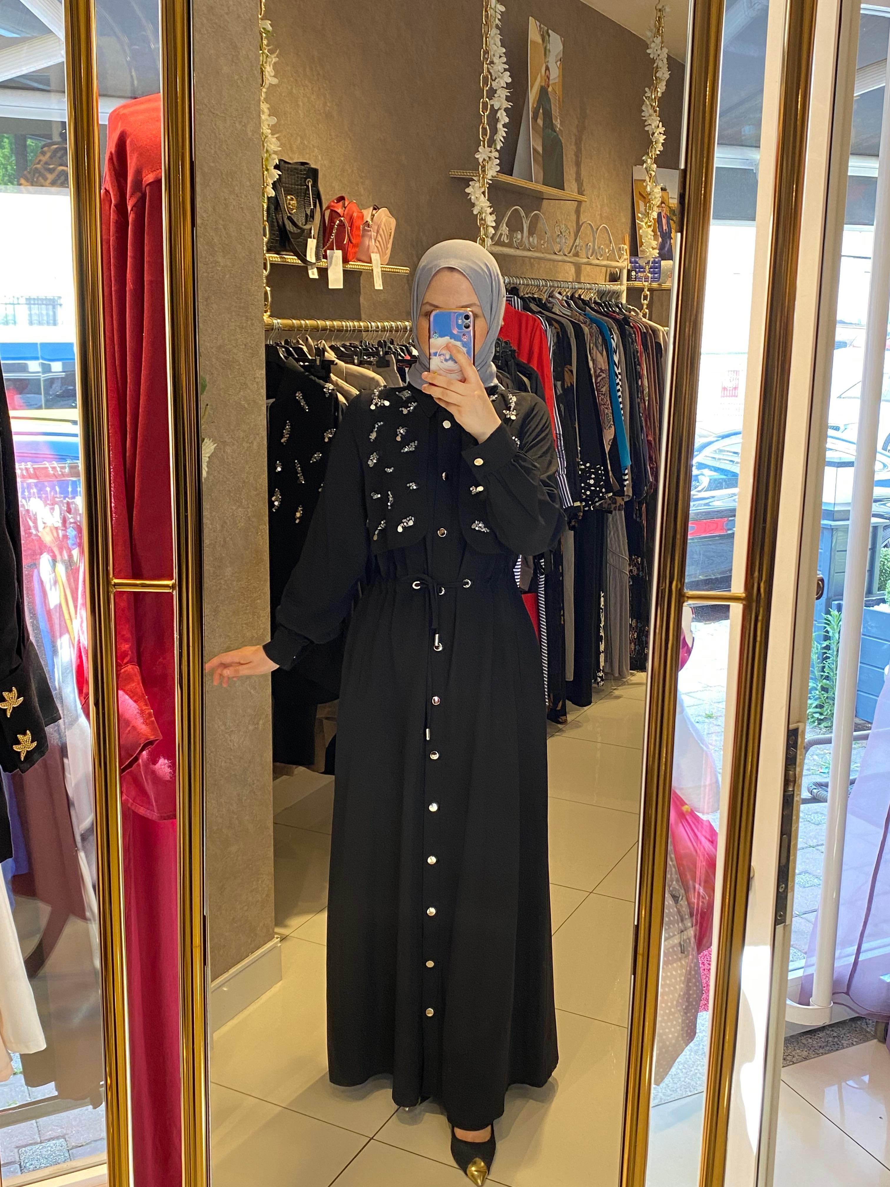 Missemramis taşlı kap siyah 