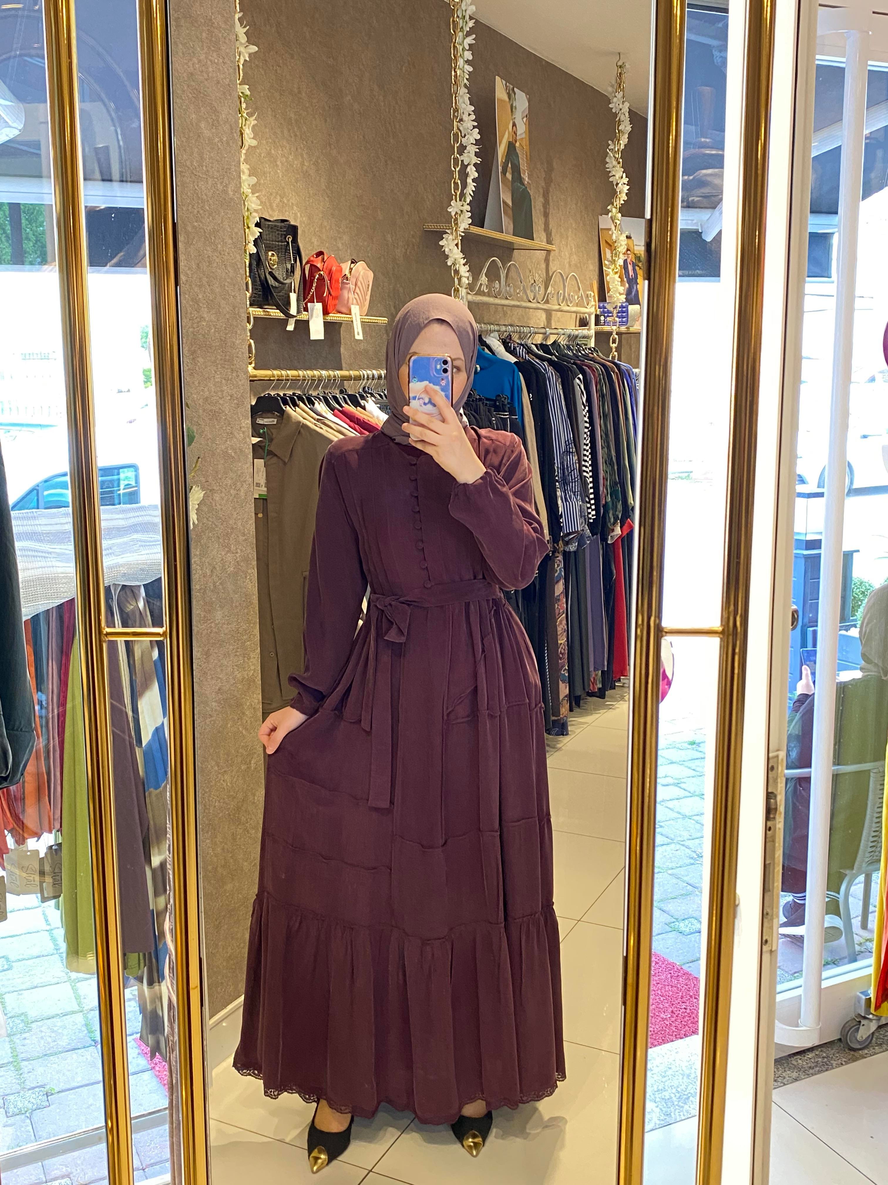 MissWhence cupro elbise bordo
