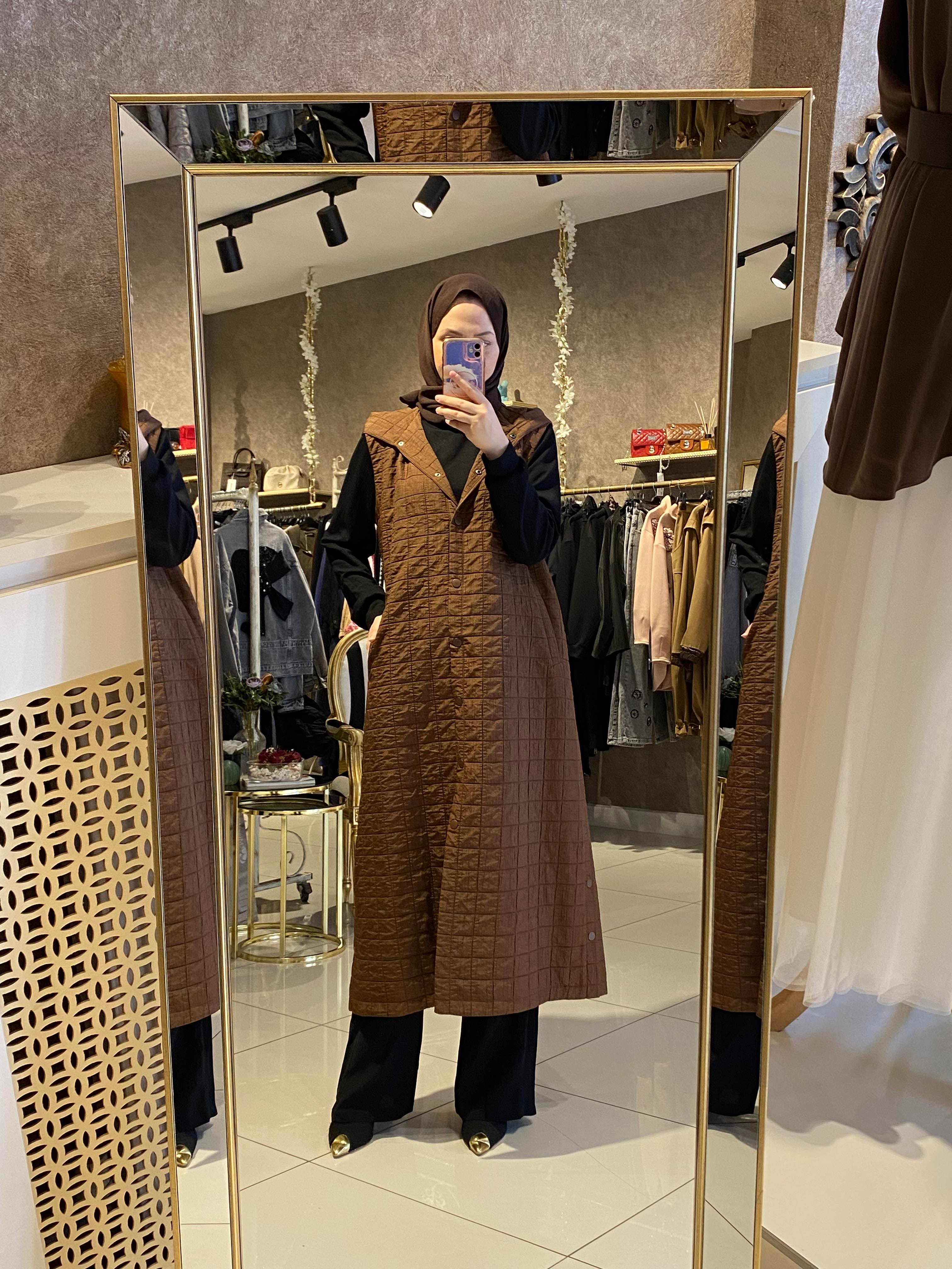 ORHAN STORE Uzun yelek kahve