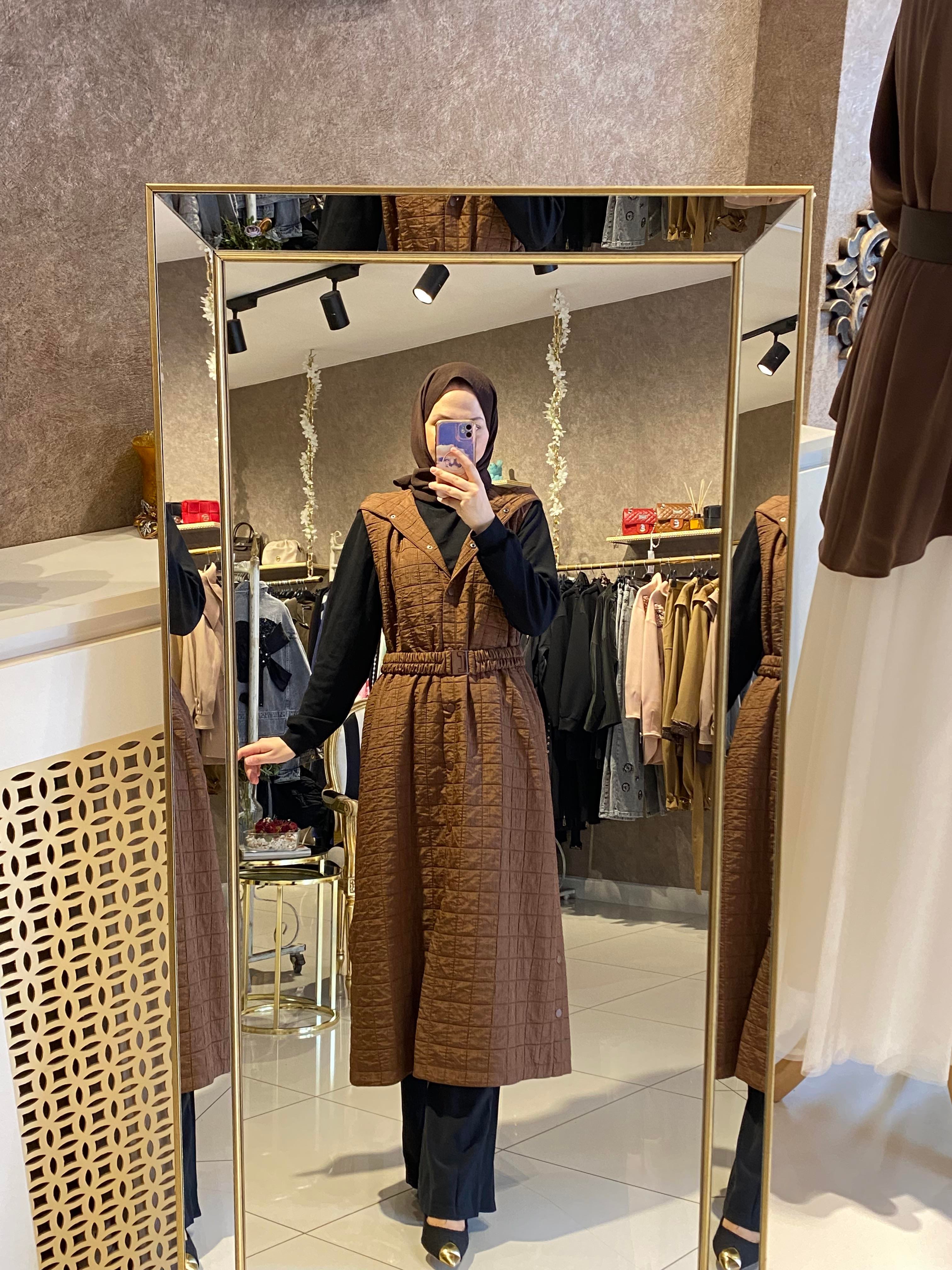 ORHAN STORE Uzun yelek kahve